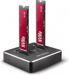 AXAGON Tisch-Dockingstation für duales NVMe Festplattenklonen USB-C