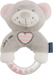 Baby pluchen rammelaar BABY MIX beertje roze