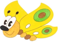 Mittelgroße Holzdekoration Schmetterling gelb