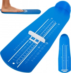 Blauer Schuhgrößenmesser