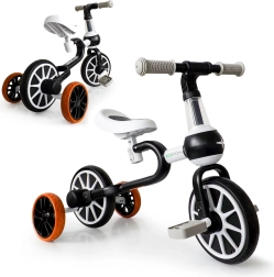 Loopfiets en fiets 4-in-1 zwart ECOTOYS