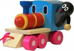 Wooden pull-along train with Little Mole