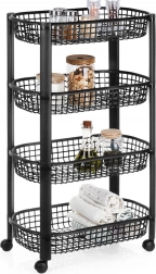 Vierstöckiges fahrbares Regal 46,5 × 26 × 79 cm