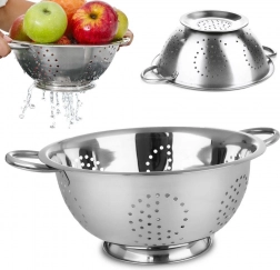 Stainless Steel Kitchen Colander 24 cm with Base and Handles