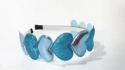 Stirnband Herzen – blau