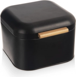 Metall-Brotkasten schwarz 21,5 × 20 × 14,5 cm