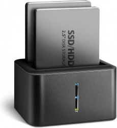 Mini-Dockingstation Axagon für 2x 2,5" SATA SSD/HDD mit Klonfunktion