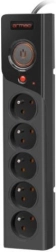 ARMAC Z5 Surge-Protected Power Strip, 5 Outlets, 3 m, Black