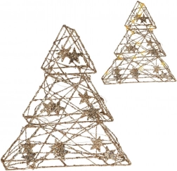 Goldener leuchtender Weihnachtsbaum 29 cm, 14 LEDs mit Timer