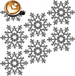 Felt coasters for cups, gray, 13.5 cm, 6 pcs