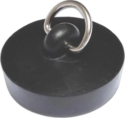 Rubber drain plug 46 mm with half-ring, black