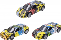 Metallauto mit Graffiti, 9 cm, Rückziehmotor