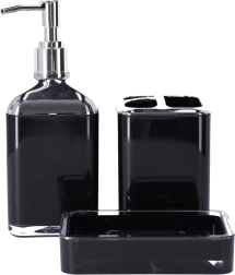 Ensemble de salle de bains 3 pièces BERRETTI, noir + chrome