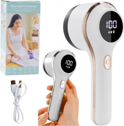 Elektrischer Fusselentferner für Textilien mit LED-Display, 3 Geschwindigkeiten – weiß