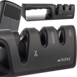 RuHHY manual sharpener for knives and scissors, 3-stage