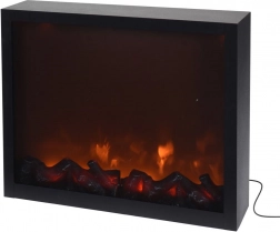 Elektrischer LED-Kamin, schwarzes Metall, 41 × 35 cm