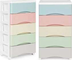 Mobile plastic dresser with 5 colorful drawers ModernHome