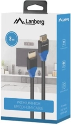 Câble LANBERG HDMI 2.0 3 m, 4K, entièrement en cuivre, noir