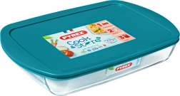 Plat à gratin en verre avec couvercle Pyrex 40 × 27 cm, 4,9 l, borosilicate