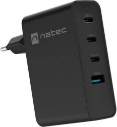 Natec Ribera GaN Wall Charger 3xUSB-C + 1x USB-A 100W Black