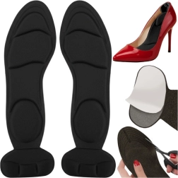 Ruhhy schwarze Ferseneinlagen für High Heels mit Dämpfung und Fersenpolster