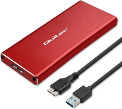 Case for M.2 SSD SATA NGFF – USB 3.0, red