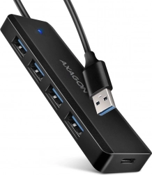 AXAGON HUE-C1A travel 4-port USB hub 5 Gb/s with USB‑C power