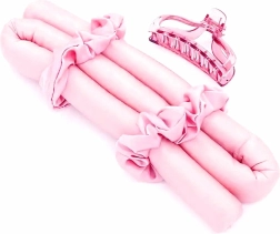 Rosa elastische Haarrolle