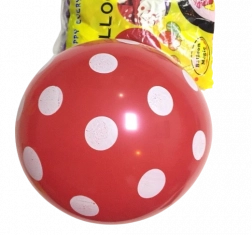 Ballons en latex rouges à pois 12 pouces