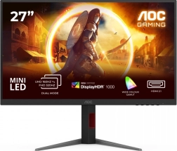 Moniteur gaming 27" AOC U27G4XM, 4K, 160 Hz, Fast IPS, Mini LED, HDMI, DisplayPort, pivot