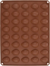 Sillinie silicone cookie mold for nut-shaped cookies, orange