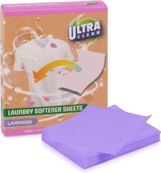 Dissolvable fabric softening laundry sheets, lavender scent, 10 pcs