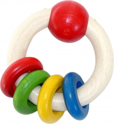 Toy Rattle Round with Four Rings