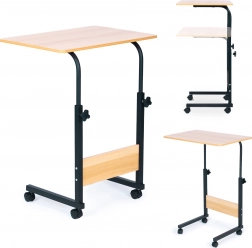 Mobiler Laptop-Tisch mit Rollen - braun ModernHome