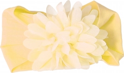 Kinderhaarband met bloem - ecru, breed