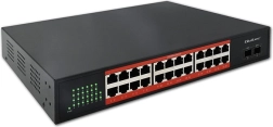 Switch réseau PoE Gigabit 24× RJ45 et 2× SFP 1 Gb/s