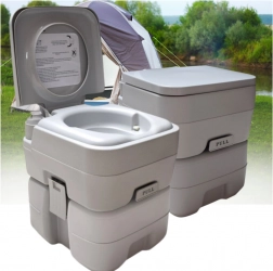 Tragbare Campingtoilette 20 l mit Spülung für Camping, Wohnmobil und Garten