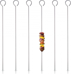Steel skewers for shashlik 29 cm, 6 pcs