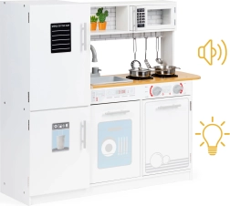 Cuisine en bois pour enfants avec éclairage LED et vaisselle ECOTOYS
