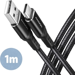 USB-Kabel Axagon USB-C zu USB-A, 1m, schwarz