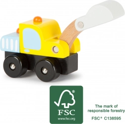 Small Foot houten graafmachine geel