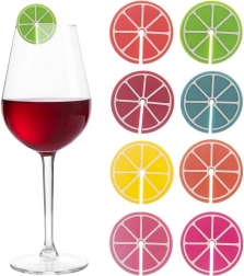 Siliconen glas- en bekermarkers, 8 stuks