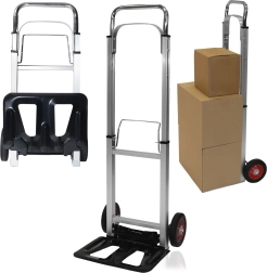 Folding aluminium hand truck, load capacity 90 kg