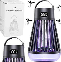 Electric insect killer lamp with UV light, USB rechargeable, black