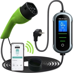 Mobile EV charger with regulation 2‑in‑1 Type 2, 3.5 kW, 230 V, Wi‑Fi, TUYA/SMART LIFE, LCD, 5 m