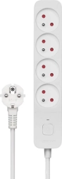 White SAVIO Power Strip with Surge Protection