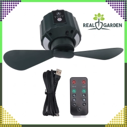 Portable 2-in-1 ceiling tent fan with LED lamp USB 5200 mAh