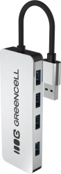 USB-hub GreenCell Basic 4× USB‑A 3.0 met geïntegreerde kabel