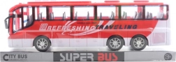 Plastic friction-powered bus – red