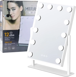 Hollywood mirror with LED lighting, 12 bulbs, 3 modes, white